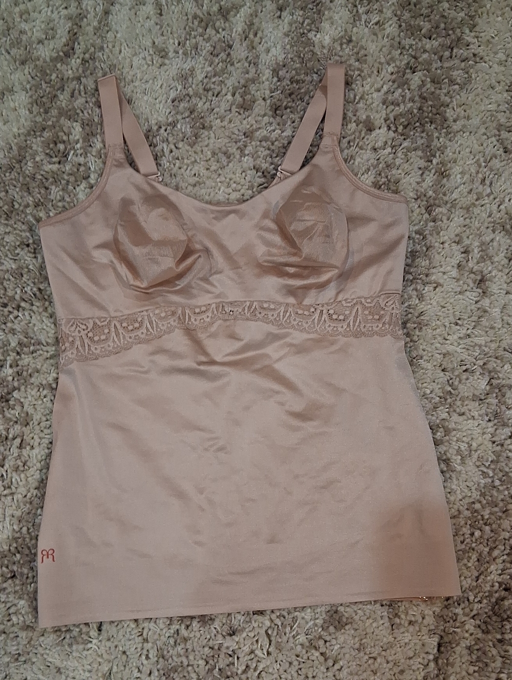 Ruby Ribbon Heritage Lace Shaping Camisole In Nude/Beige Size 40